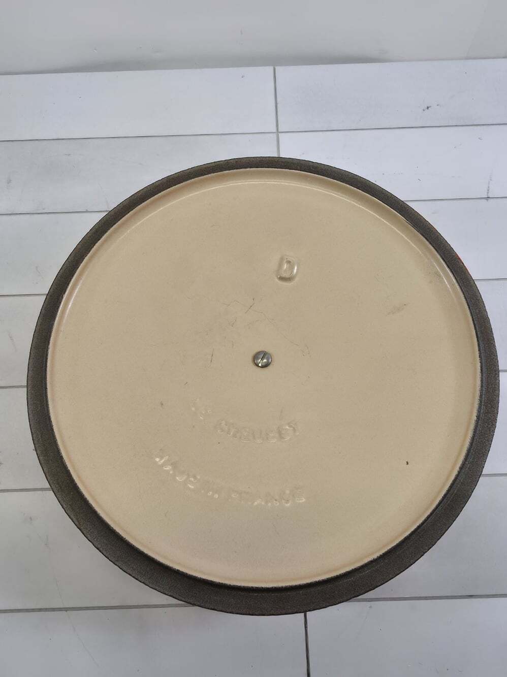 Le Creuset Flame 22cm (9") Lid ONLY Replace Cast Iron Dutch Oven Enameled France - Picture 4 of 5